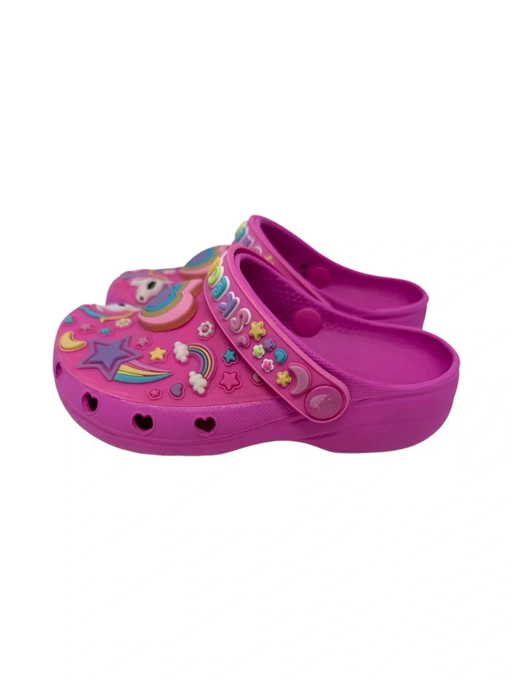 Skechers Pink Unicorn Rainbow Light Up clog style Play Shoes Girls Size 9/10